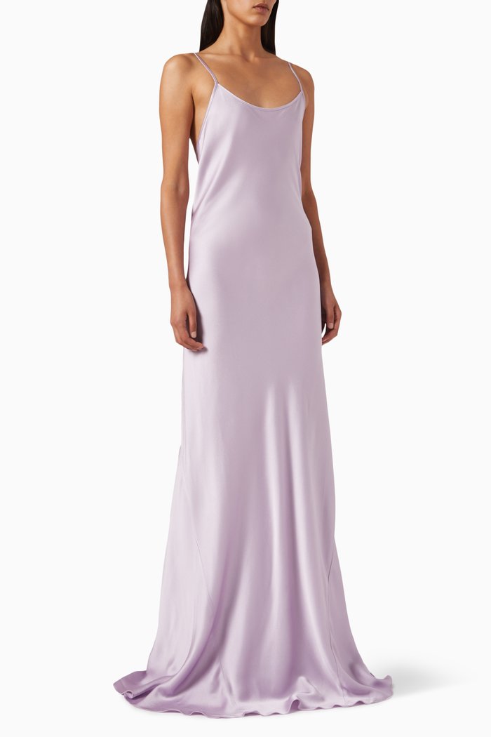 

Cami Maxi Dress in Satin, Purple