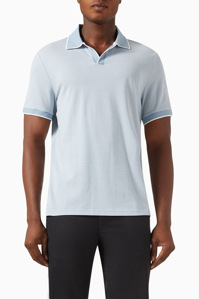 Vacation Johnny Polo Shirt in Cotton, Blue