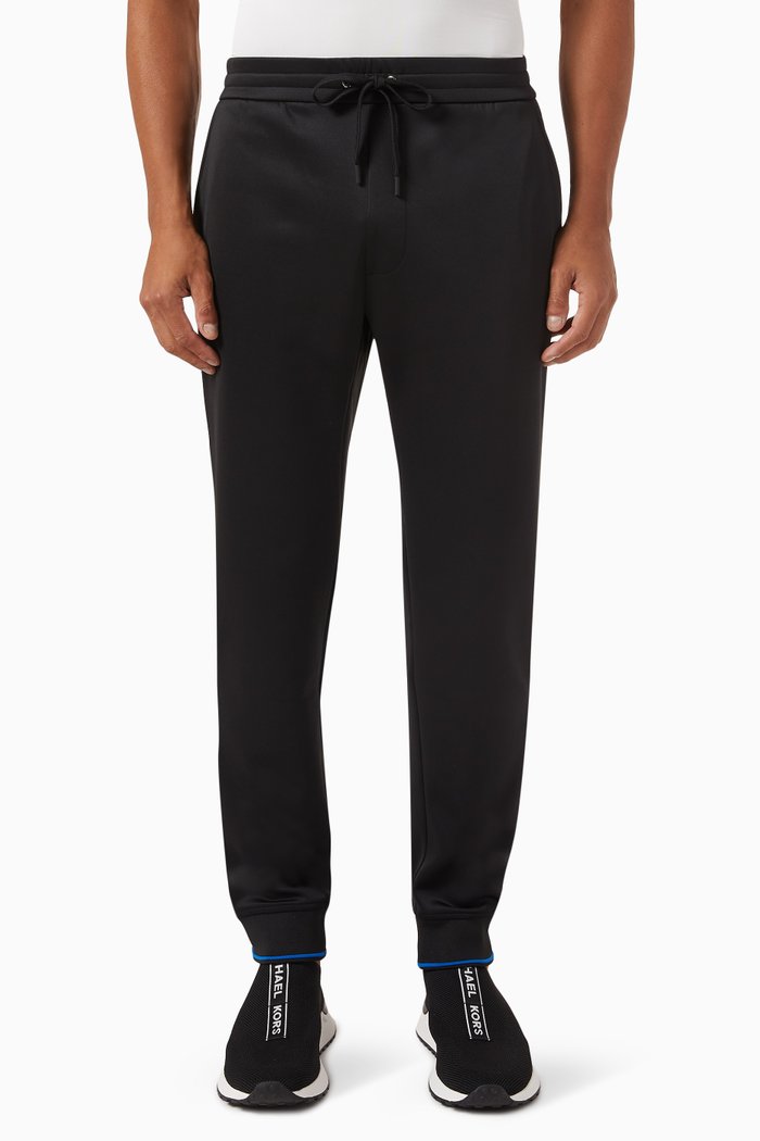 Drawstring Joggers in Stretch Jersey, Black