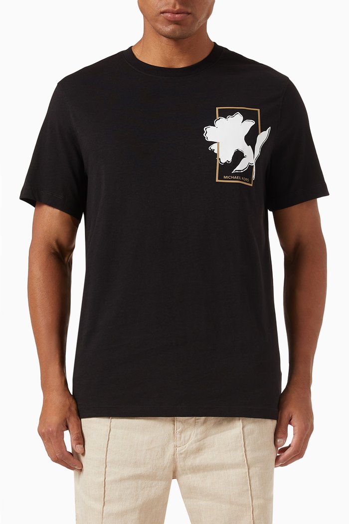 

Vintage Floral T-shirt in Cotton, Black