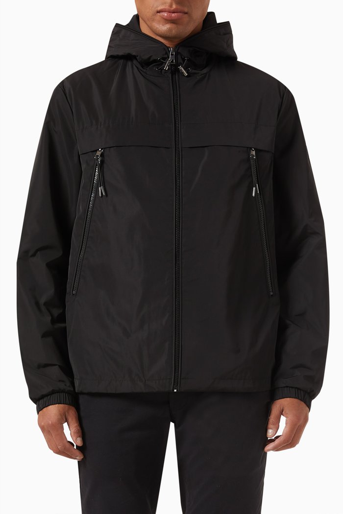 

Logo Tape Windbreaker in Polyester, Black