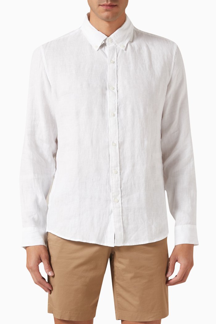 

Button-up Shirt in Linen, White