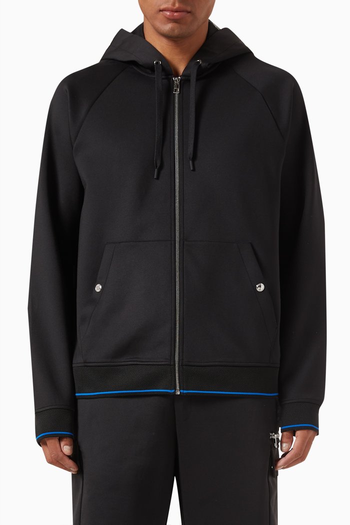 

Zip-up Hoodie in Knit, Black