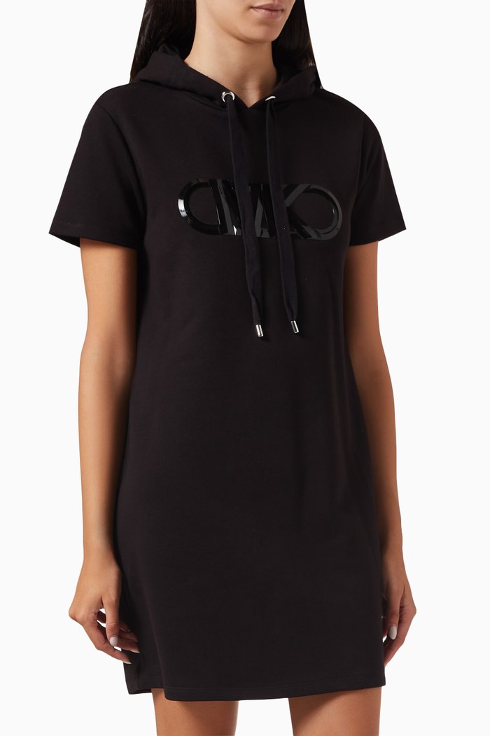 

Empire Logo Mini Hoodie Dress in Cotton-terry, Black