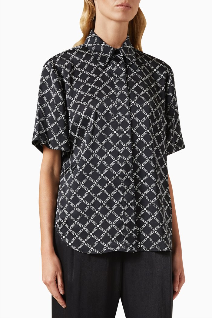 

Empire Logo Camp Shirt in Satin, Multicolour