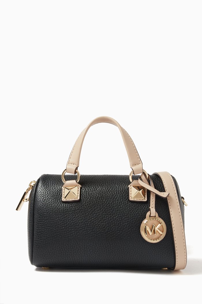 

Small Grayson Duffle Bag in Leather, Black