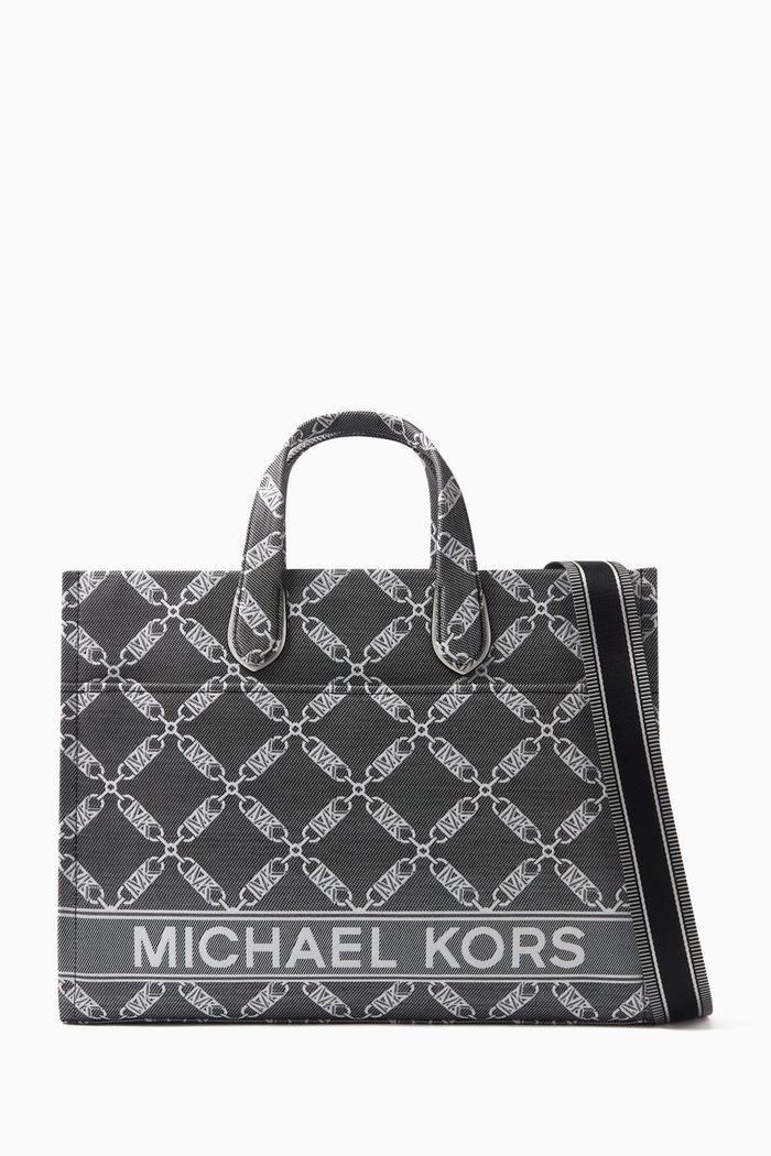 

Large Gigi Tote Bag in Cotton-blend Jacquard, Black
