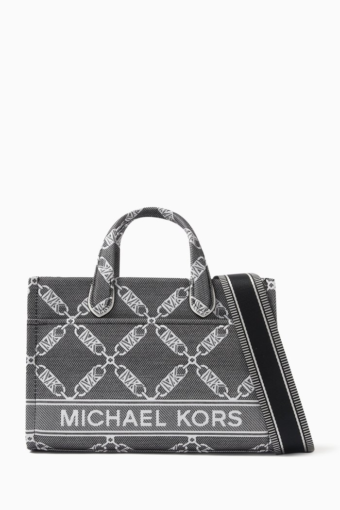 

Small Gigi Messenger Bag in Cotton-blend Jacquard, Black