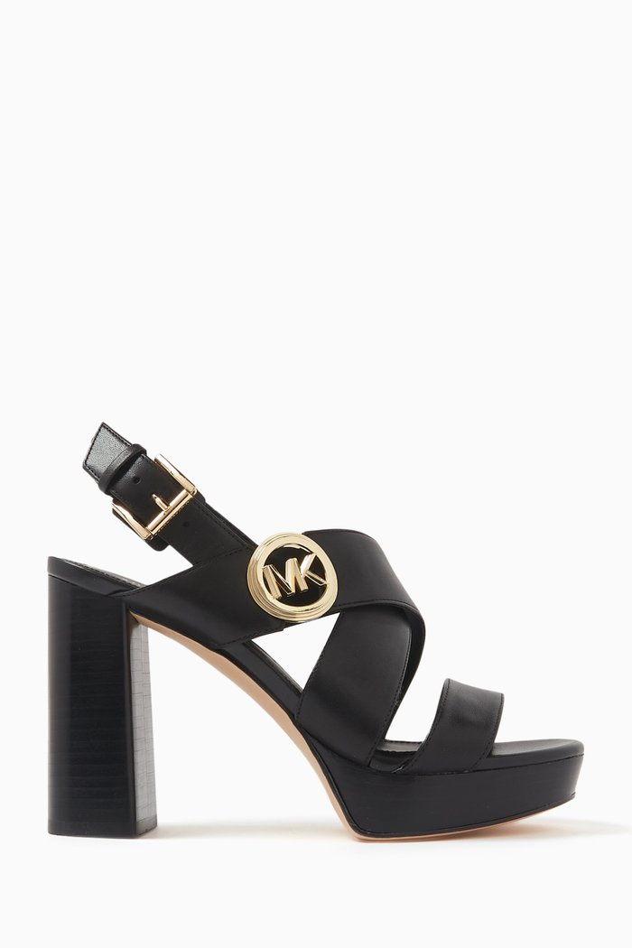 

Vera 100 Platform Sandals in Leather, Black