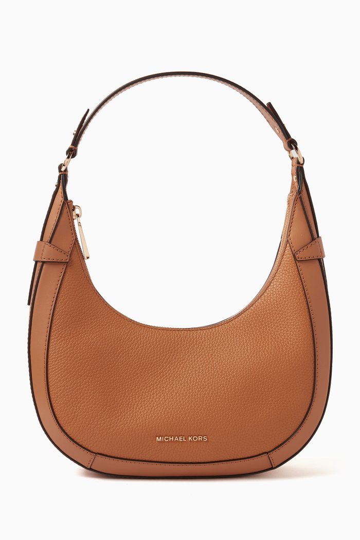 

Small Preston Shoulder Bag in Calf Leather, Brown