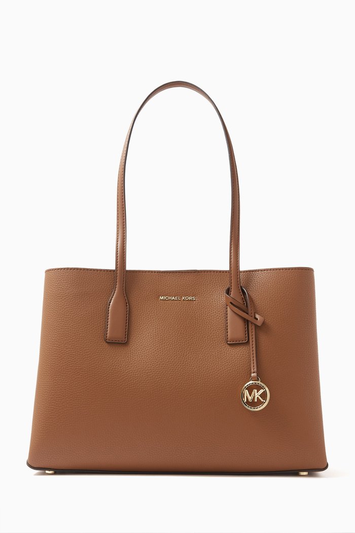 

Medium Ruthie Tote Bag in Pebbled Leather, Brown