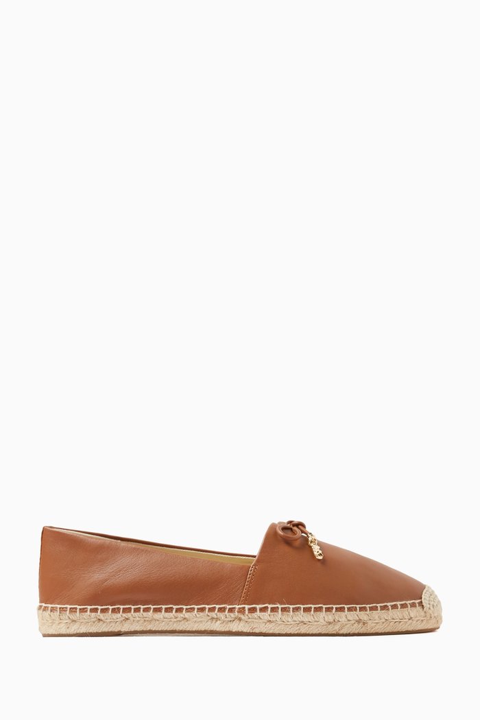 

Nori Espadrille in Leather, Brown