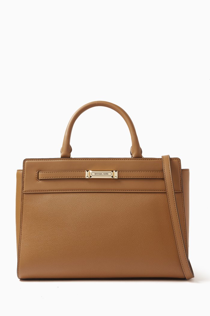 

MD Satchel Bag in Leather, Brown