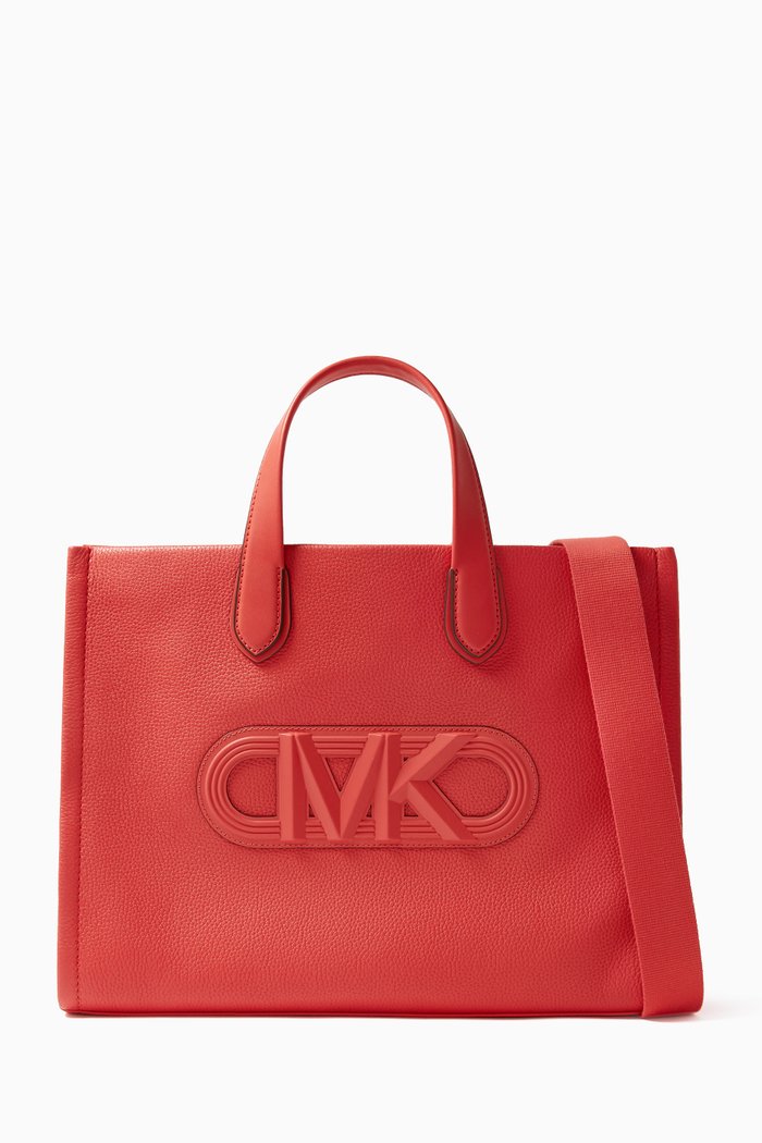 

Large Gigi Tote Bag in Leather, Orange