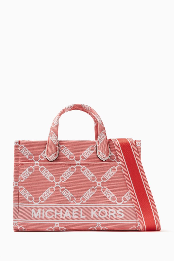 

Small Gigi Messenger Bag in Cotton-blend Jacquard, Orange