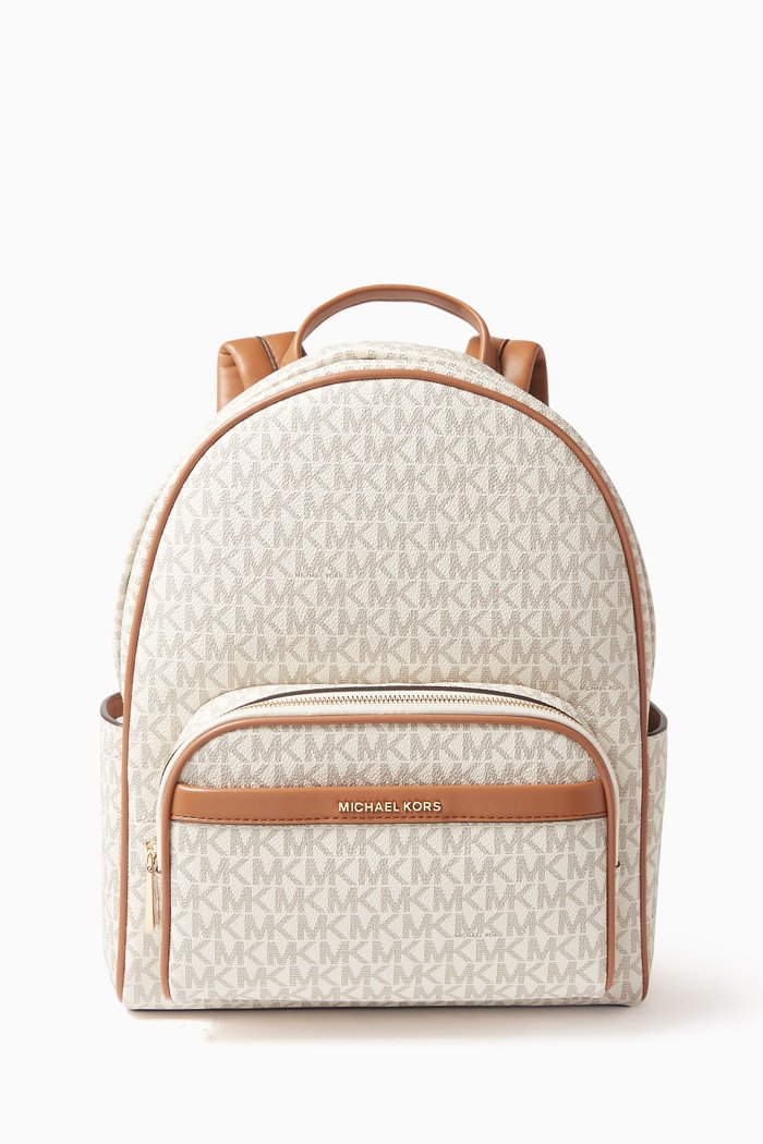 

Bex Logo Packpack in Faux Leather, Neutral