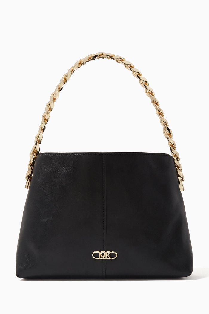 

Small Jordyn Shoulder Bag in Leather, Black
