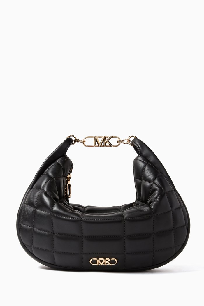 

Large Kendall Messenger Bag in Quilted Leather, Black
