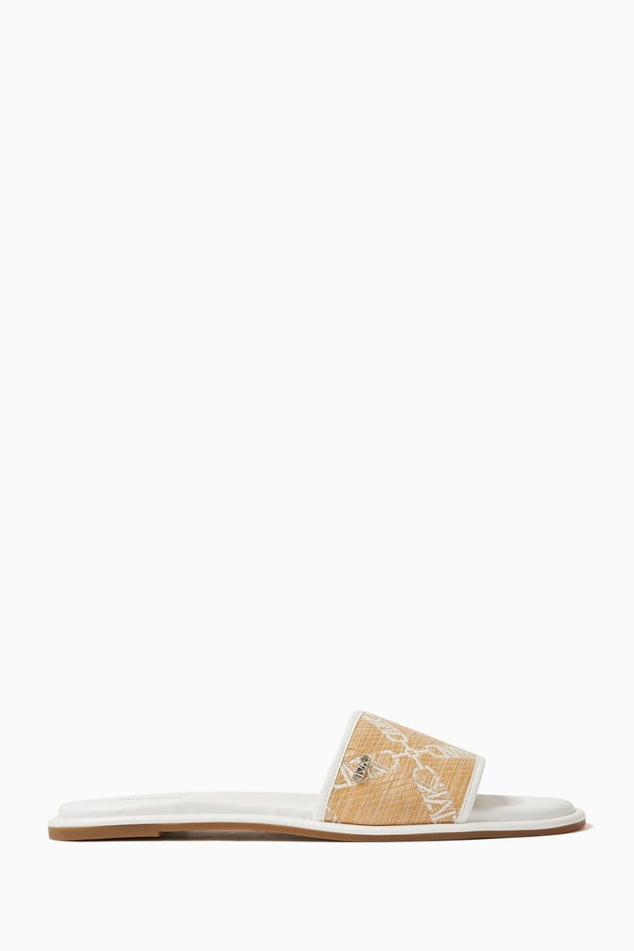 

Saylor Empire-logo Straw Sandals, Neutral