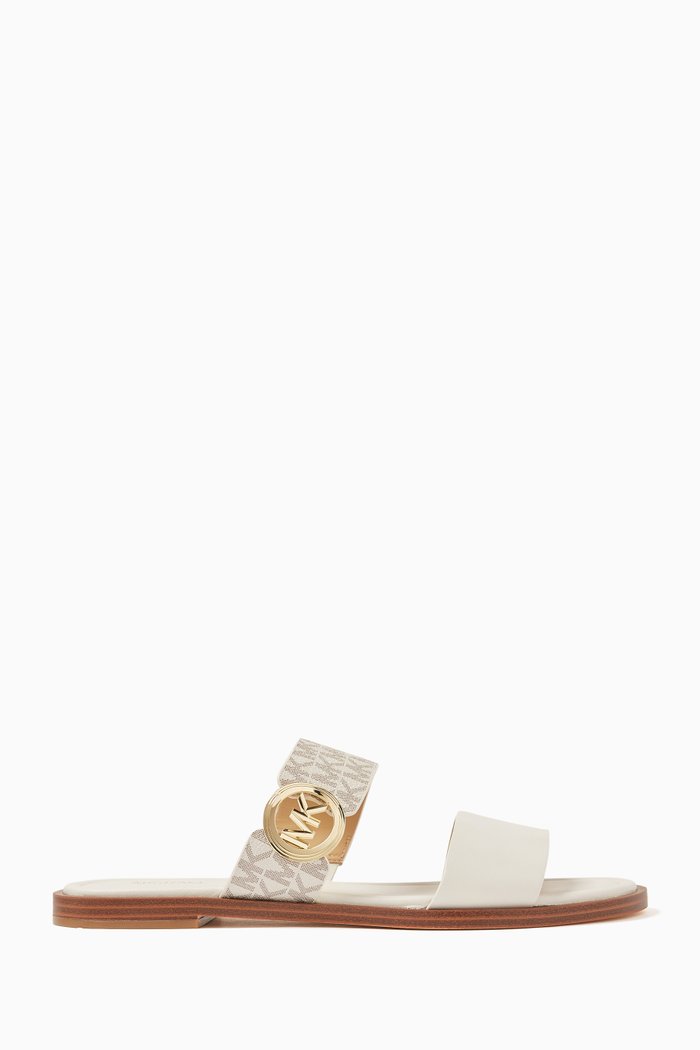 

Vera Logo Sandals in Leather, Neutral