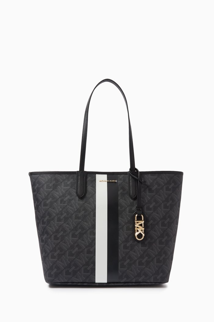 

Large Eliza Tote Bag in Coated Canvas, Black