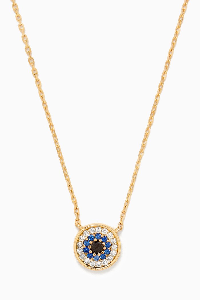Evil Eye Diamond Necklace in 18kt Gold, Yellow