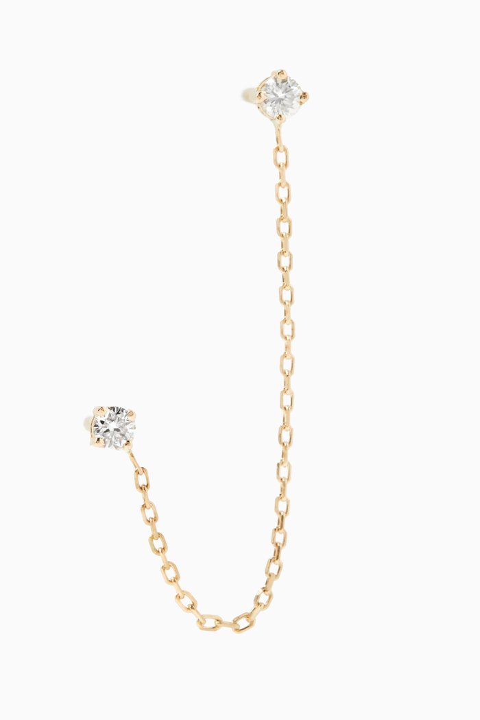 

Double Solitaire Chain Stud in 18kt Gold, Yellow