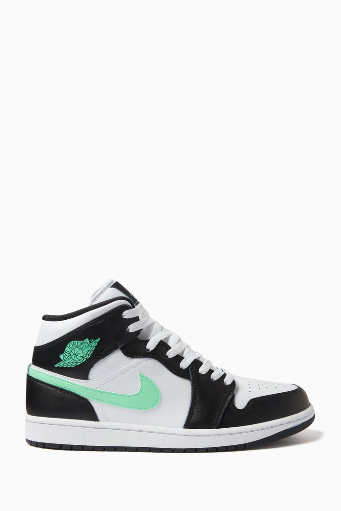 

Air Jordan 1 Mid Sneakers in Smooth Leather, White