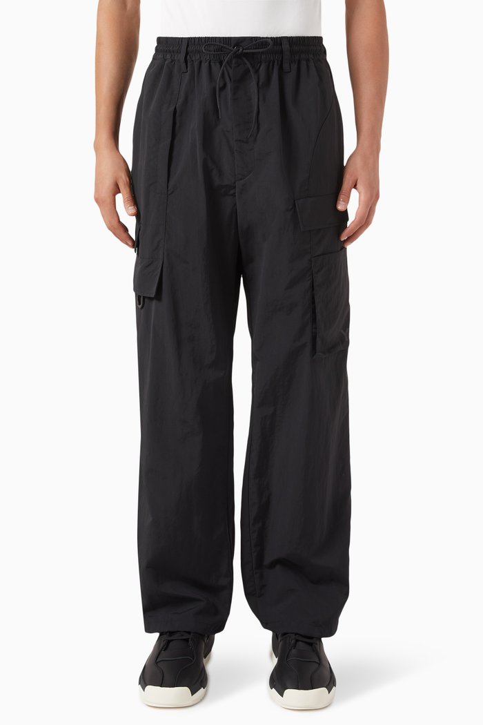 

Tracksuit Pants in Crinkle Nylon, Black