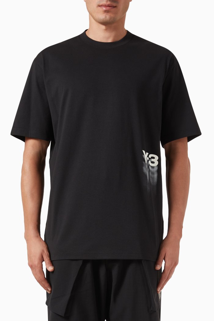 

Graphic Print T-shirt in Cotton Jersey, Black