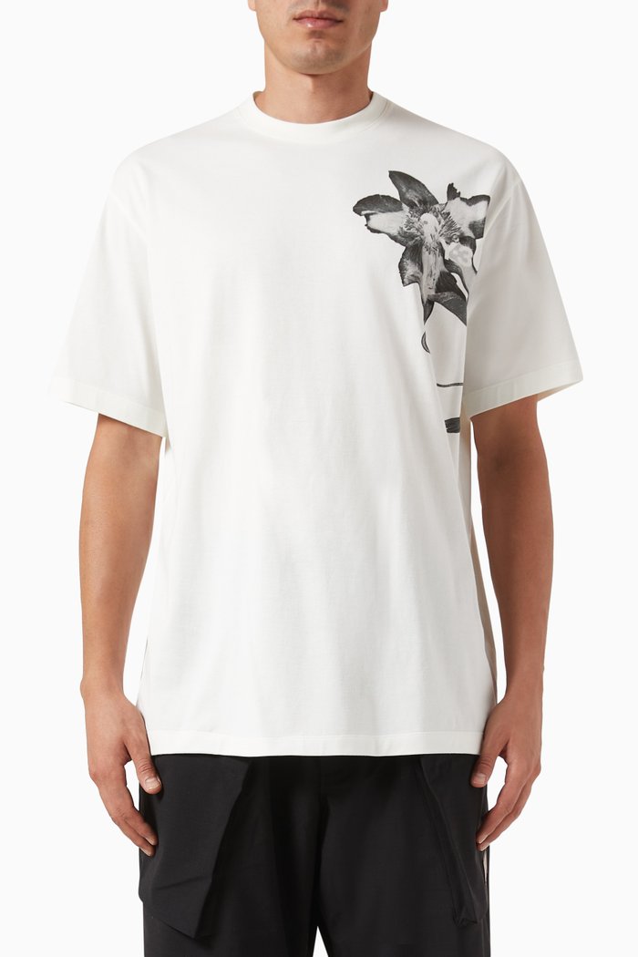 

Graphic Print T-shirt in Cotton Jersey, Neutral