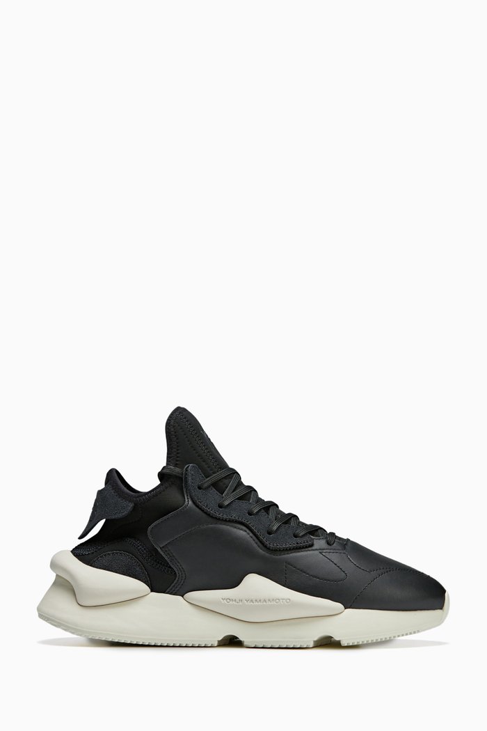 

Y-3 Kaiwa Sneakers in Leather & Neoprene, Black