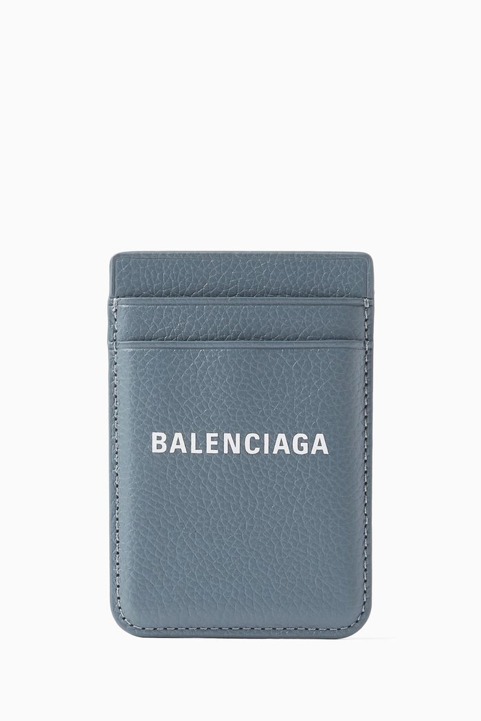 

Cash Magnet Card Holder in Calfskin, Blue