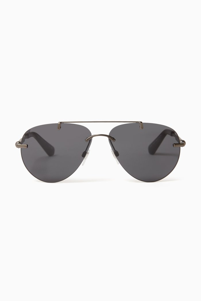 

Aviator Sunglasses in Metal, Grey