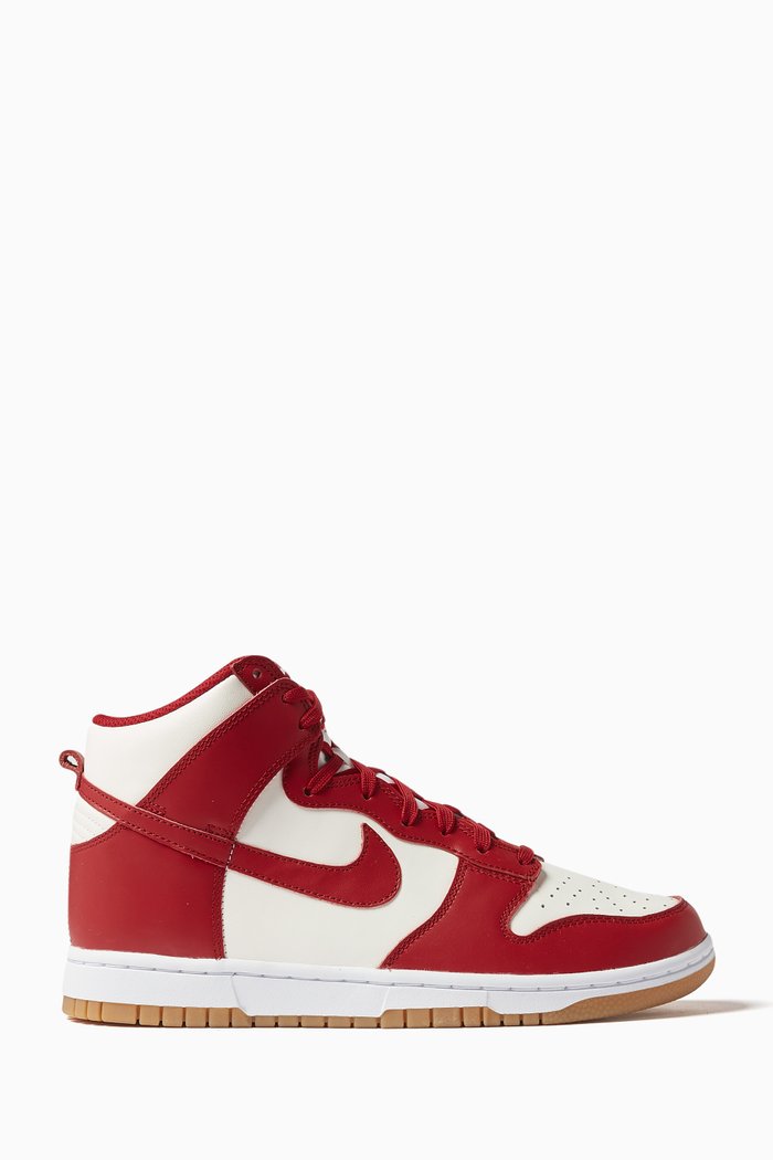 

Dunk High Top Sneakers in Leather, Red