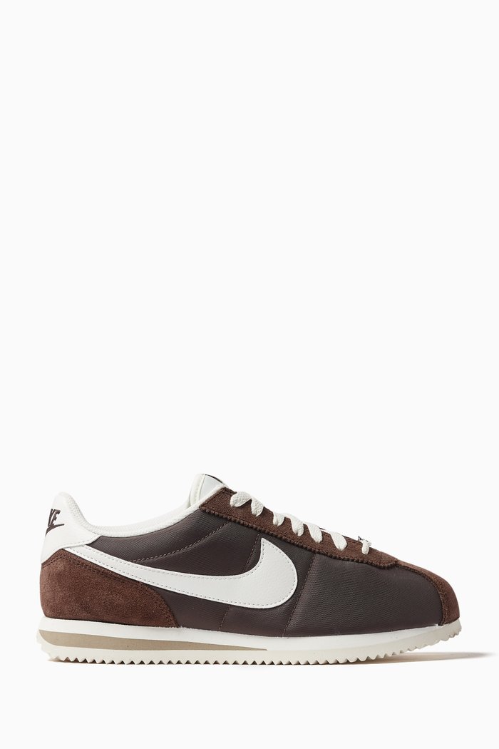 

Cortez TXT Sneakers in Suede & Nylon, Brown