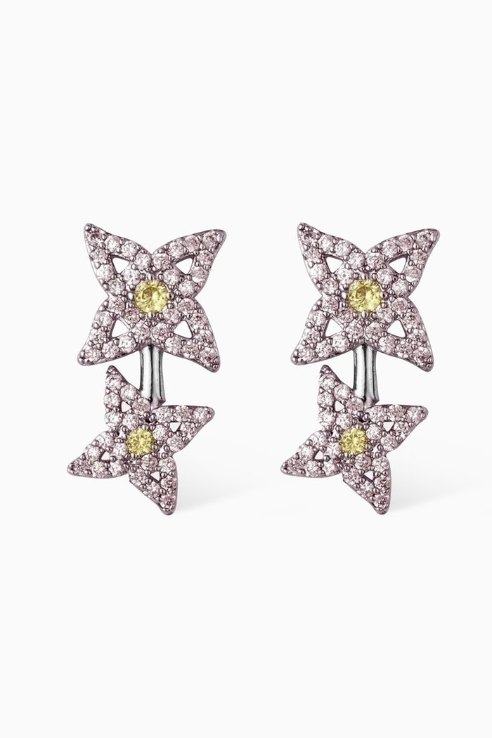 

Starboy Crystal Earrings in Recycled Silver, White