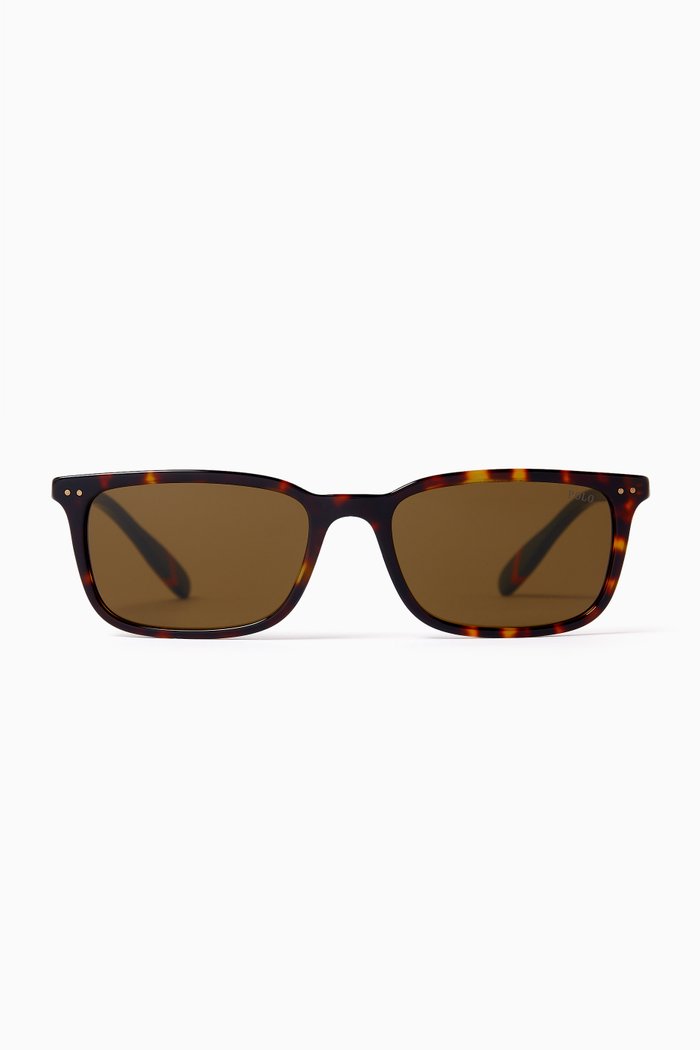 

Rectangle Sunglasses in Acetate, Brown