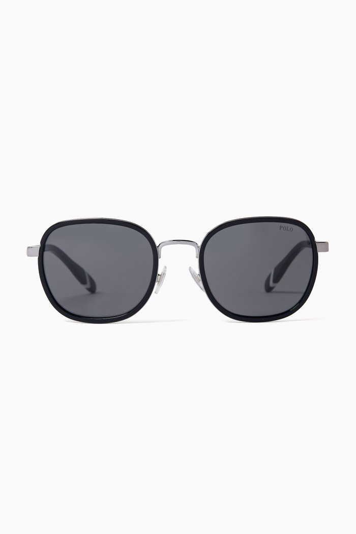

Square Sunglasses in Metal, Black