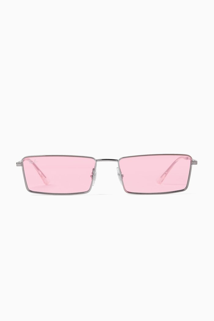 

Rectangle Sunglasses in Metal, Red