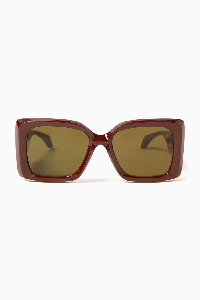 

Logo-applique Square Sunglasses in Acetate, Red