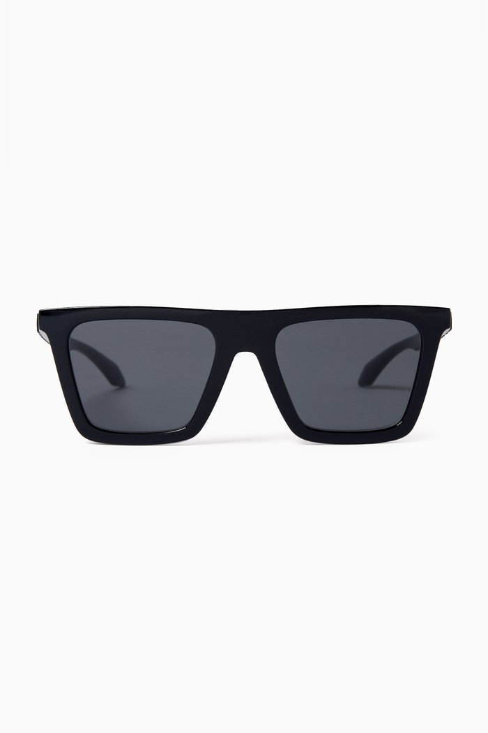 

Greca Square Sunglasses in Acetate, Black