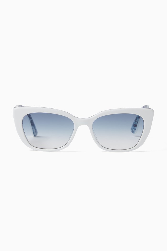 

Cat-eye Sunglasses in Acetate, White