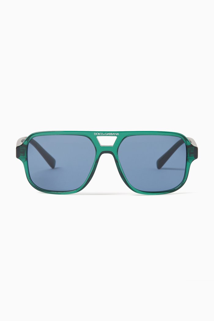 

Square Sunglasses in Acetate, Green