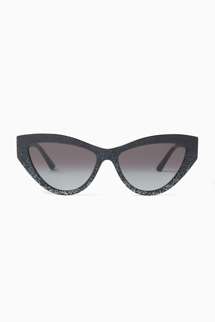 Cat-eye Sunglasses in Acetate, Black