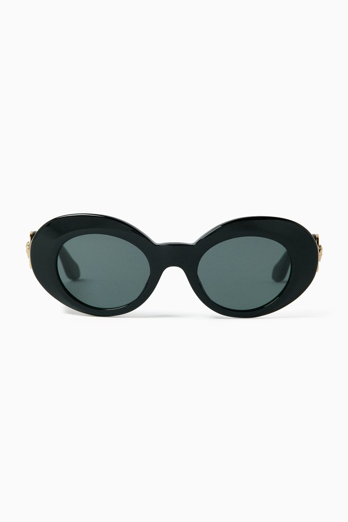 

Oval Sunglasses in Acetate, Black