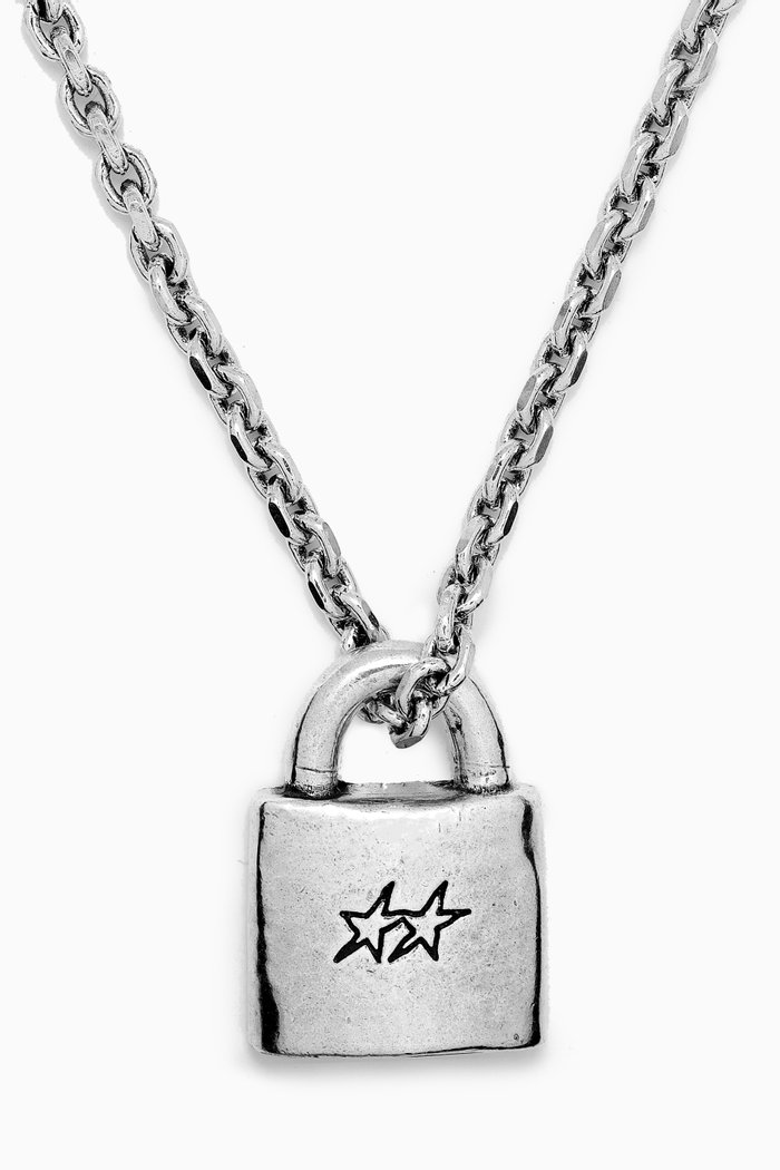 

Icon Locker Necklace in Silver-plated Brass