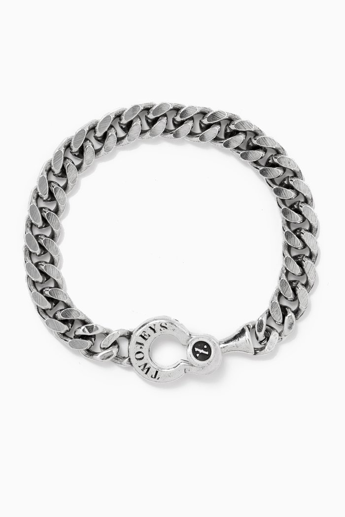 

Cuban Jab Bracelet in Silver-plated Metal