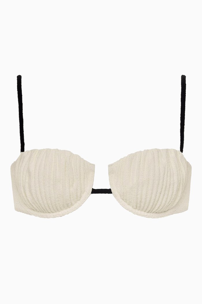

Petal Bikini Top in Terry Cloth, Neutral