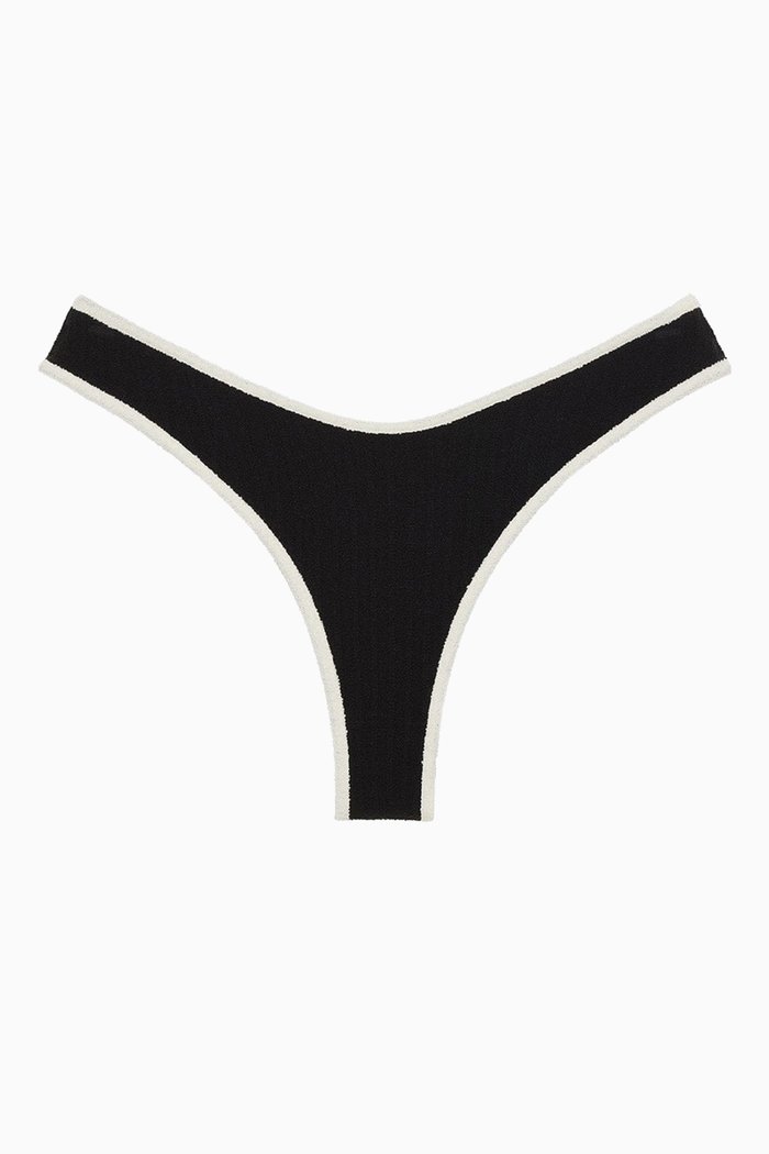 

Lulu Bikini Brief in Terry Rib, Black